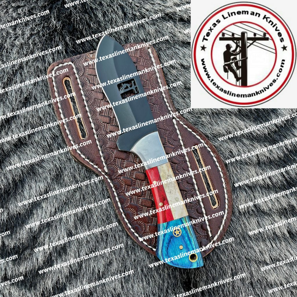 Handmade 1005 Steel Lineman Skinner knife Texas Lineman Knives